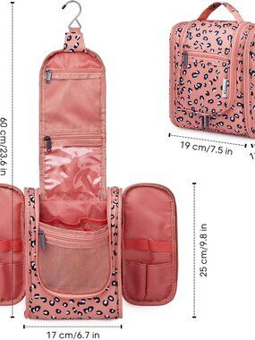 Narwey - Women's Toiletry Bag, Orange Leopard